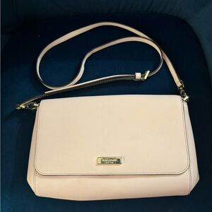 Kate Spade Light Pink Crossbody Bag with Flap Closure and Adjustable Strap
